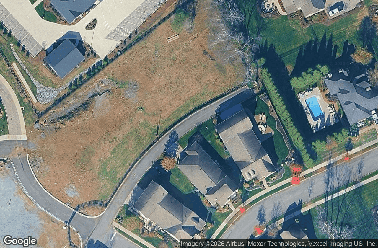 Estate lots and backyard pools from above