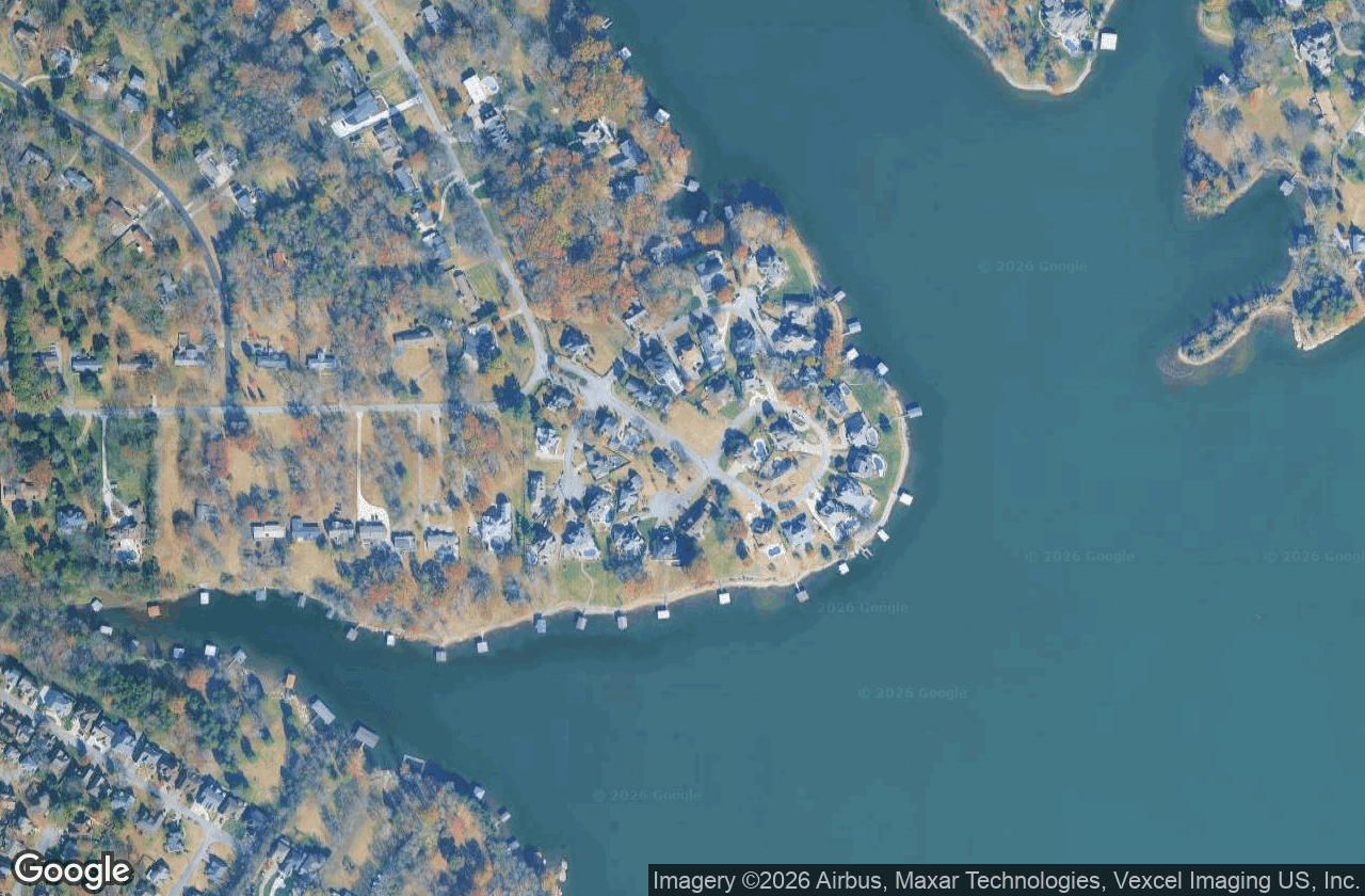 Aerial view of Governors Point — a luxury waterfront enclave on the Indian Lake Peninsula, Old Hickory Lake, Hendersonville