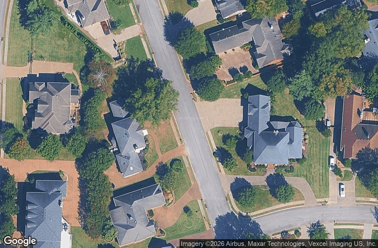 Blue Ridge streets and custom homes from above.