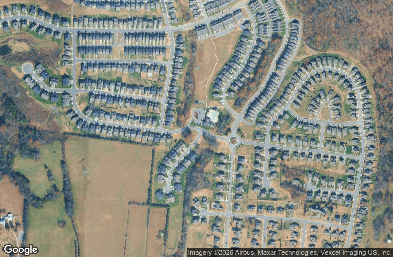 Aerial view of Carellton, Gallatin, TN — homes, streets, and green space