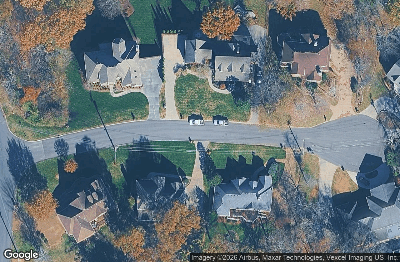Cul-de-sac homes from above.